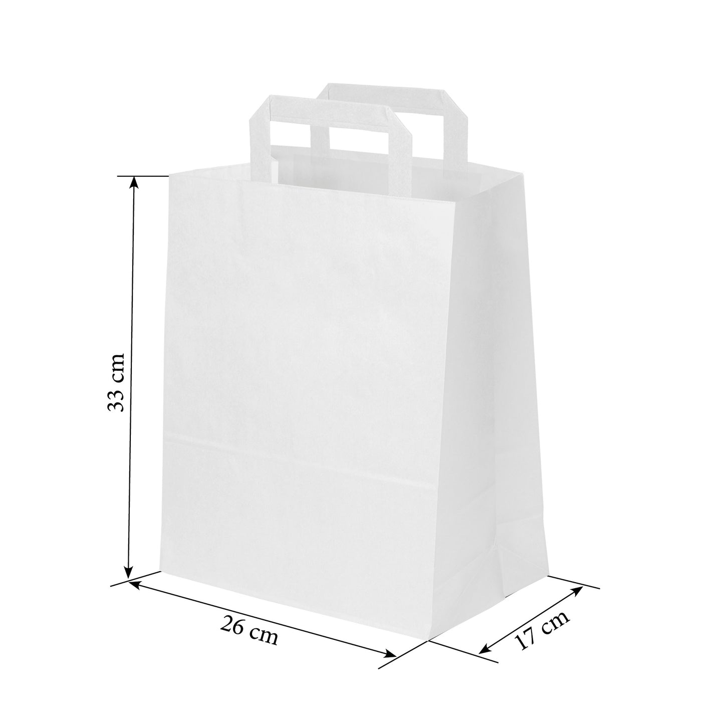 Torba BIAŁA uchwyt płaski - 26x16x33cm