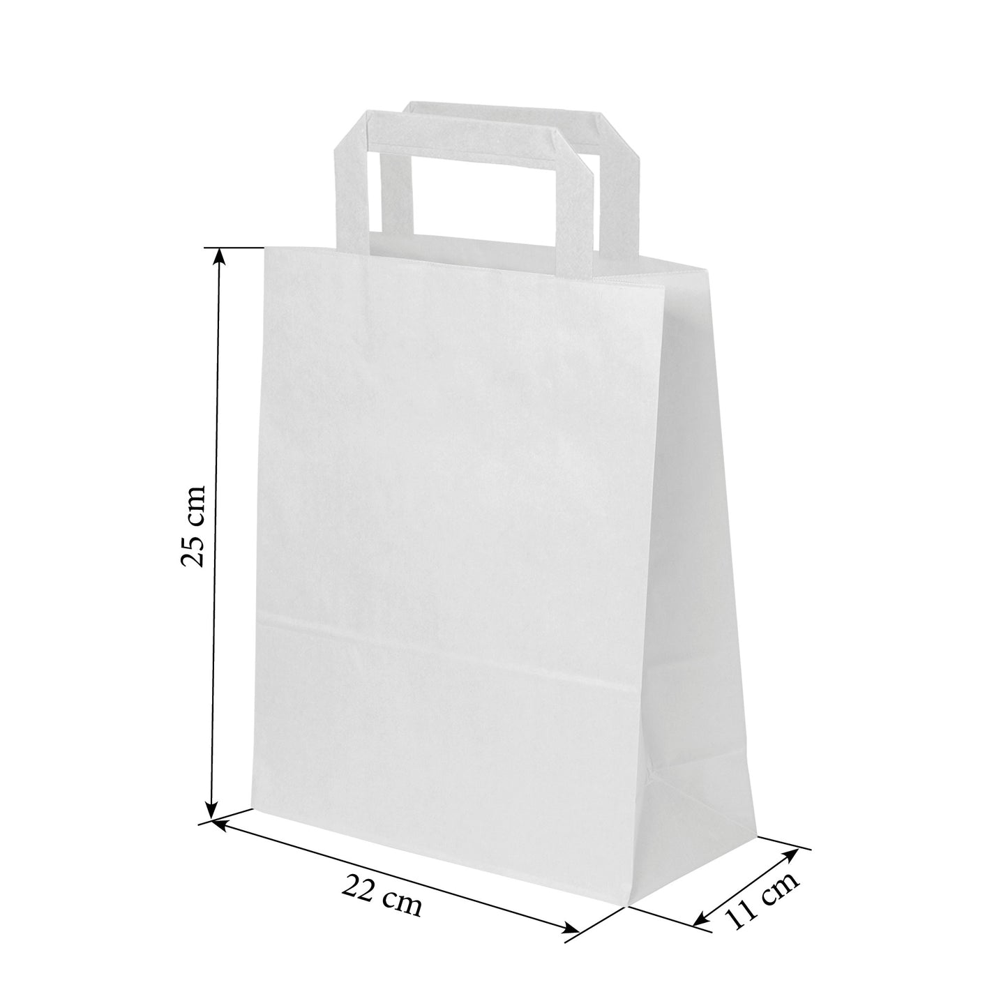 Torba BIAŁA uchwyt płaski - 22x11x25cm