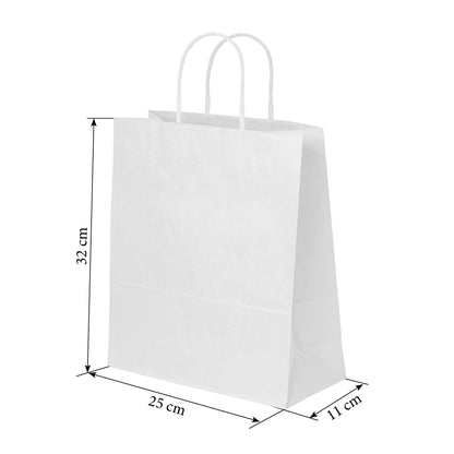 Torba BIAŁA uchwyt skręcany - 25x11x32cm