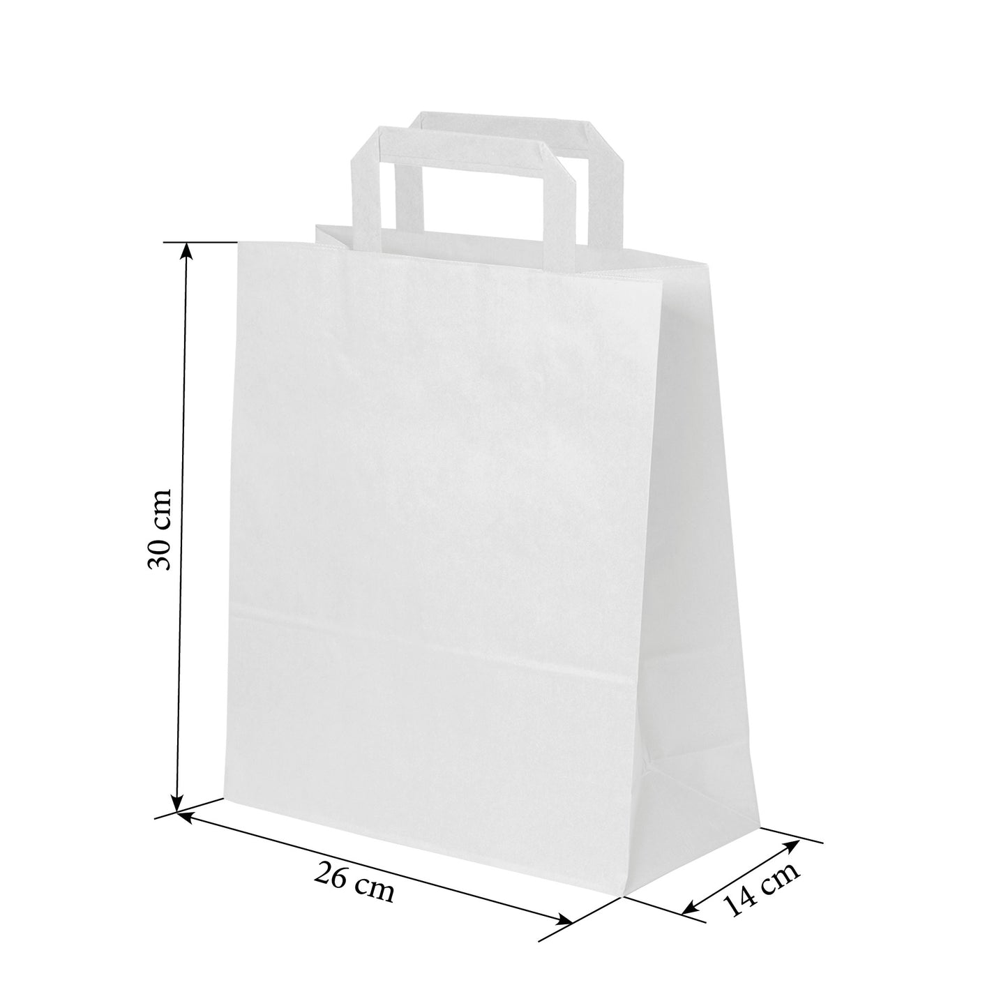 Torba BIAŁA uchwyt płaski - 26x14x30cm