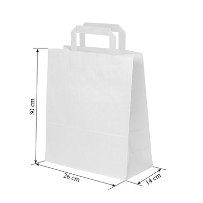 Torba BIAŁA uchwyt płaski - 26x14x30cm