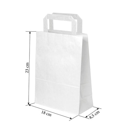 Torba BIAŁA uchwyt płaski - 18x8.5x23cm
